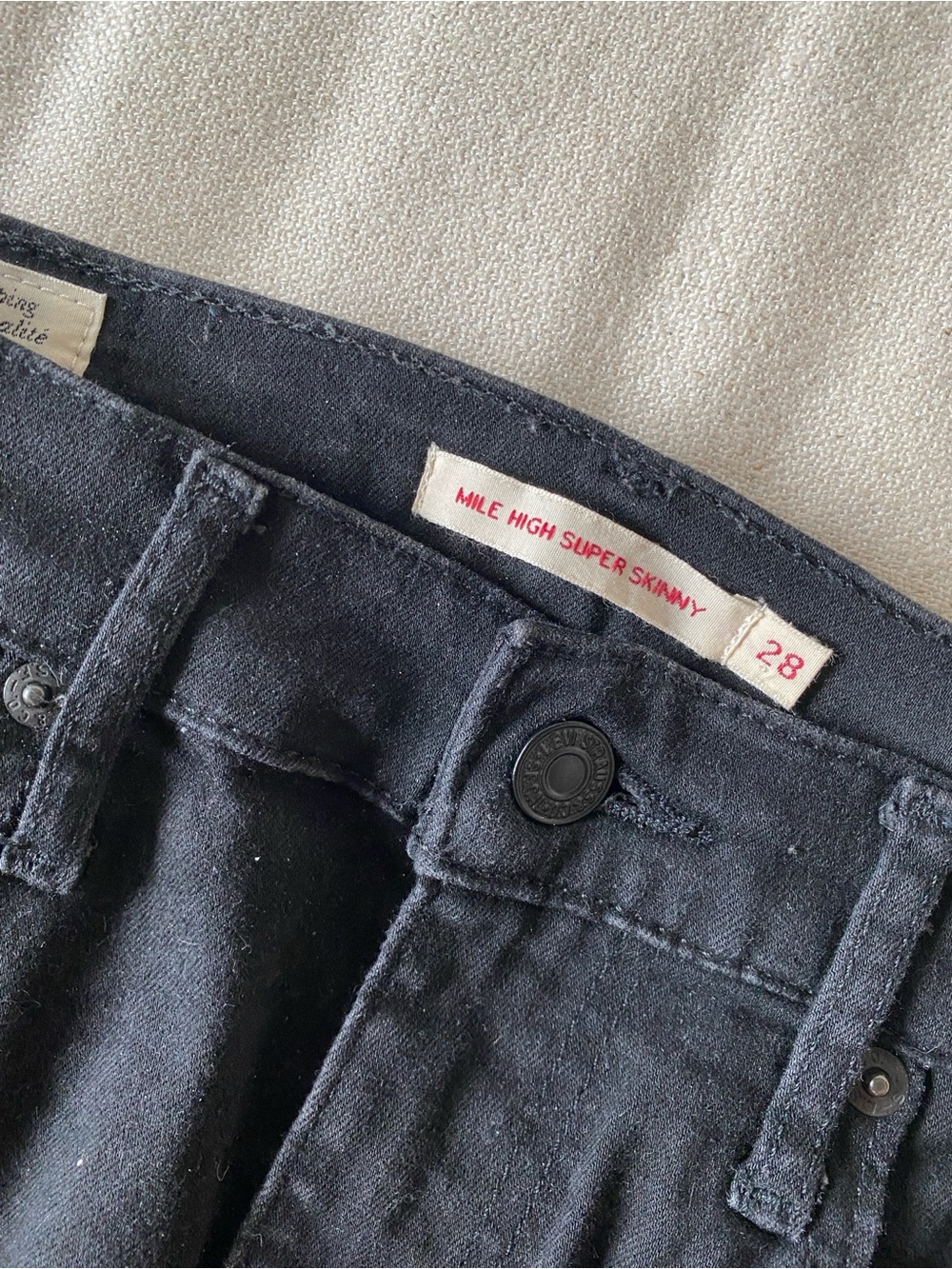 Levi's Black Denim Jeans with Leather Patch